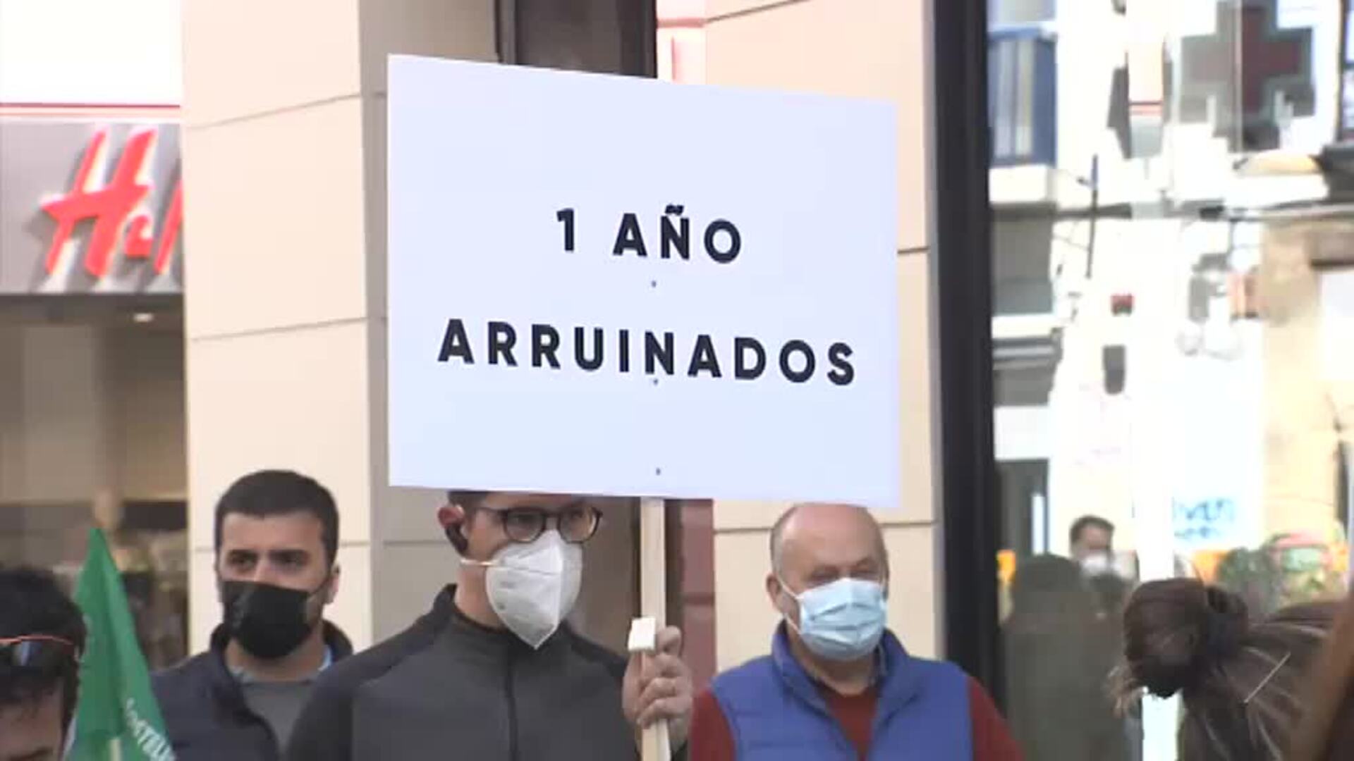 Multitudinaria manifestación de la hostelería andaluza en demanda de más ayudas