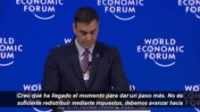 Pedro Sánchez defiende en Davos una nueva fiscalidad y cree que sin «justicia fiscal no hay justicia social»