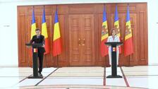 La presidenta de Moldavia, Maia Sandu, recibe al presidente de Rumanía, Nicusor Dan, en Chisinau