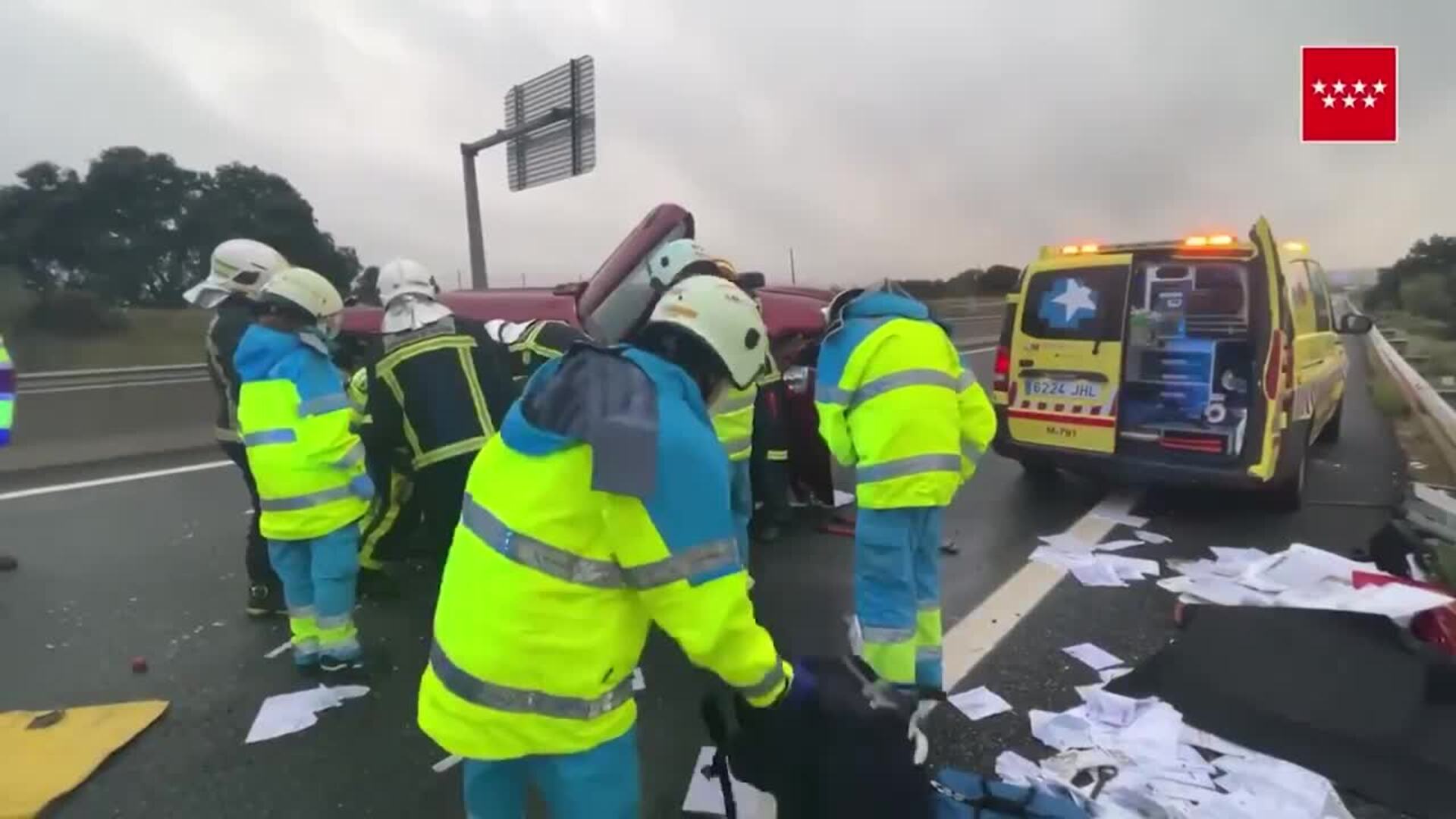 Un conductor resulta herido de gravedad tras un accidente en Villanueva de Perales