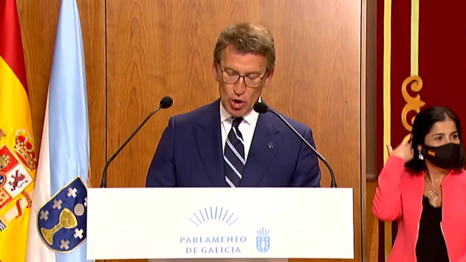 Feijóo se emociona al jurar el cargo en su cuarto mandado