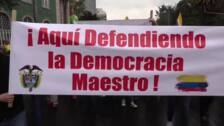 Cientos de personas protestan contra el Gobierno colombiano