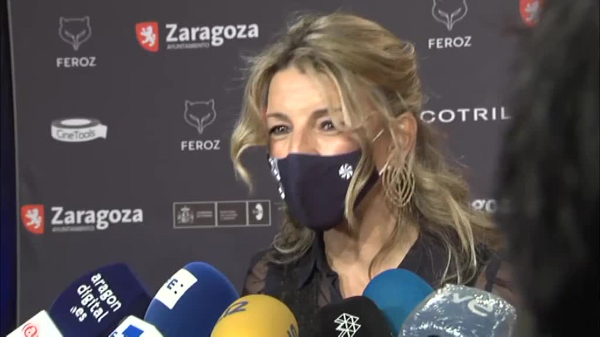 Yolanda Díaz anuncia en los Premios Feroz que trabaja con Cultura para desarrollar &quot;el Estatuto del Artista&quot;