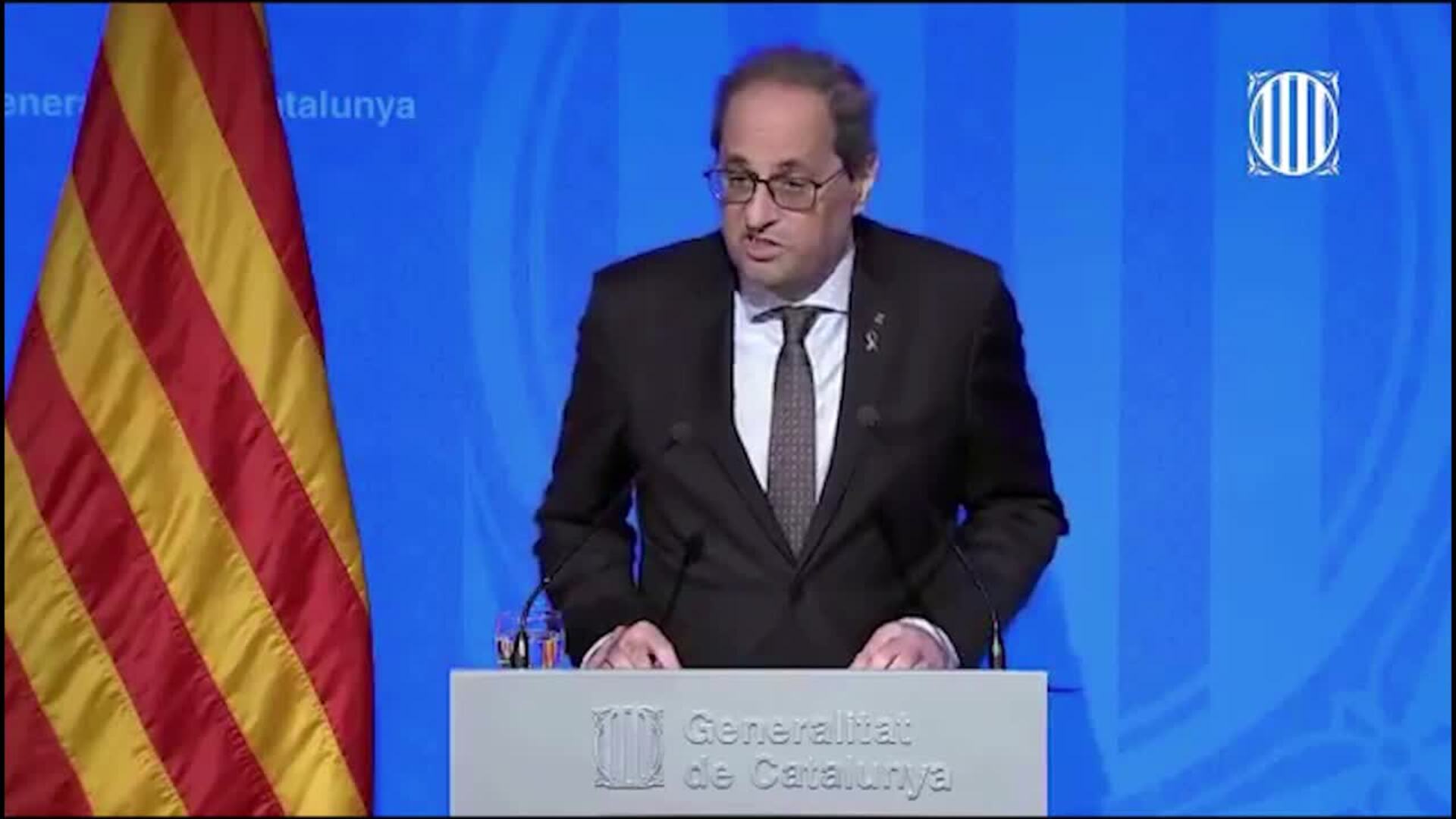 Torra anuncia el confinamiento de toda Cataluña