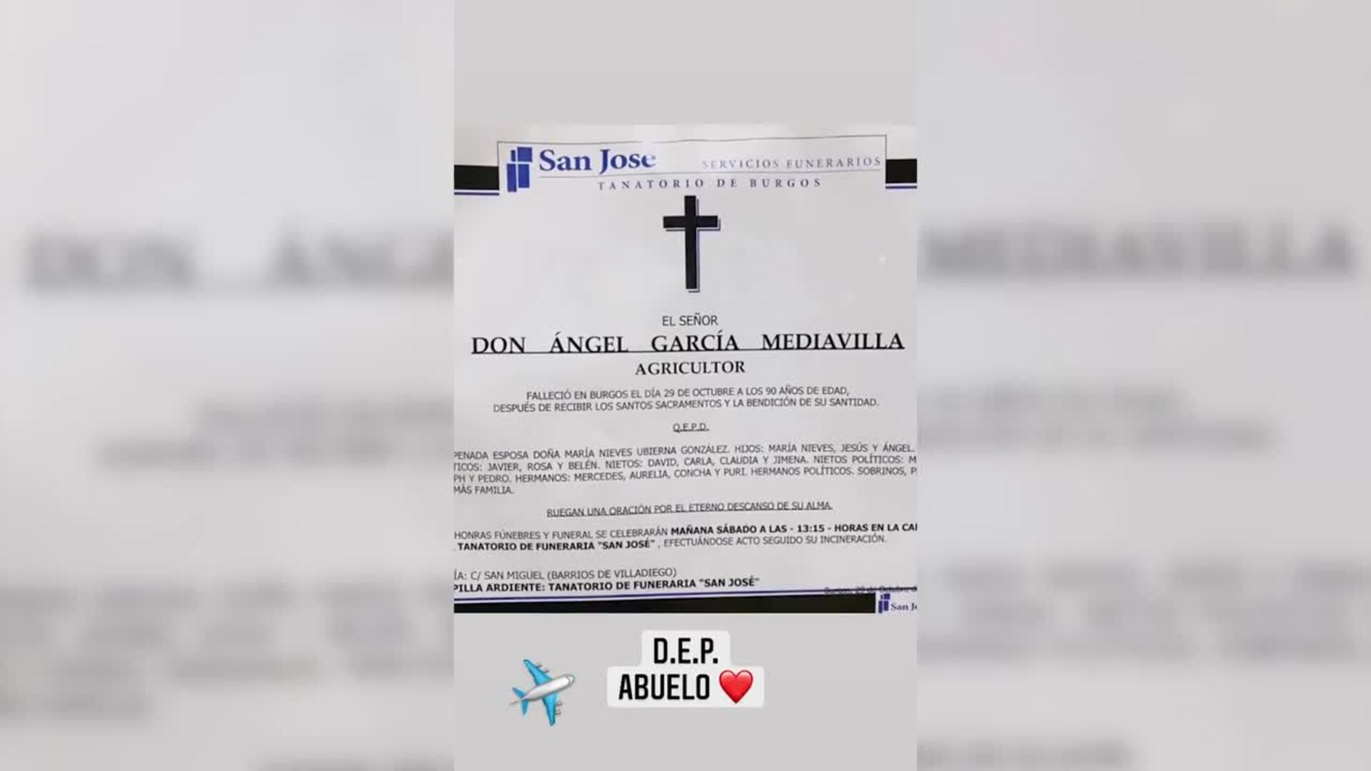 Carla Barber, destrozada tras el fallecimiento de su abuelo