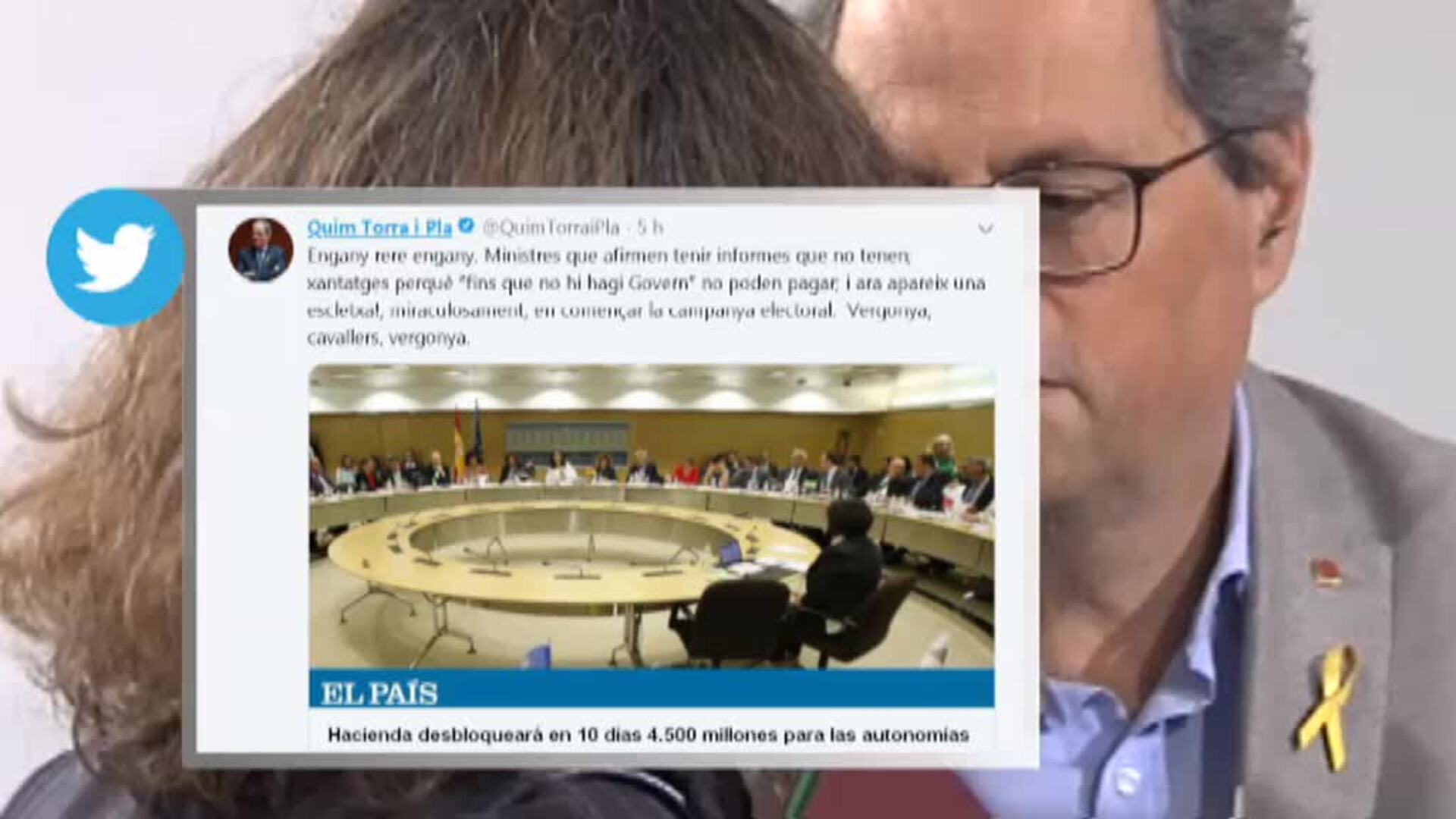 PP, Ciudadanos y Quim Torra cargan contra Pedro Sánchez por el desbloqueo de la partida autonómica antes del 10-N