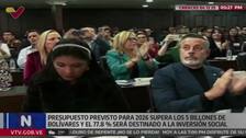 Gobierno venezolano presenta para 2026 un presupuesto que cae un 12 % respecto al de 2025
