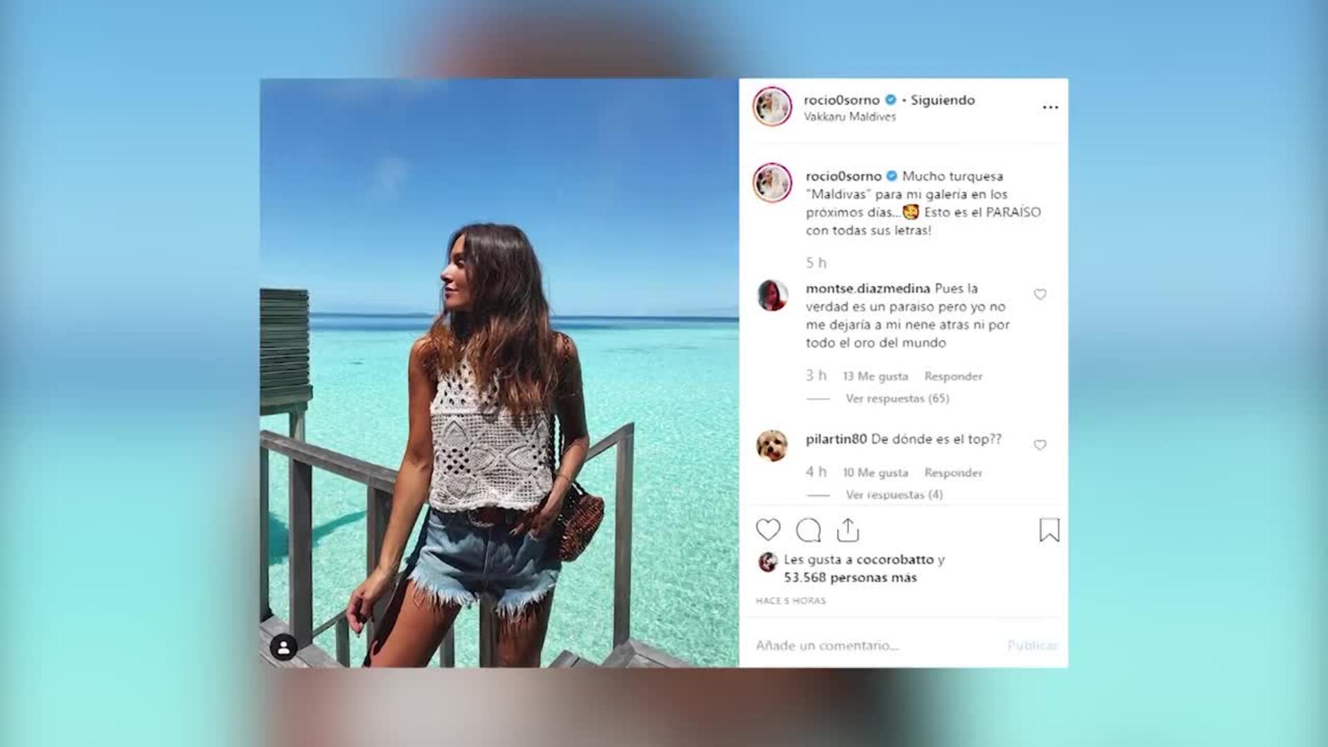 Rocío Osorno disfruta de las Maldivas en su luna de miel