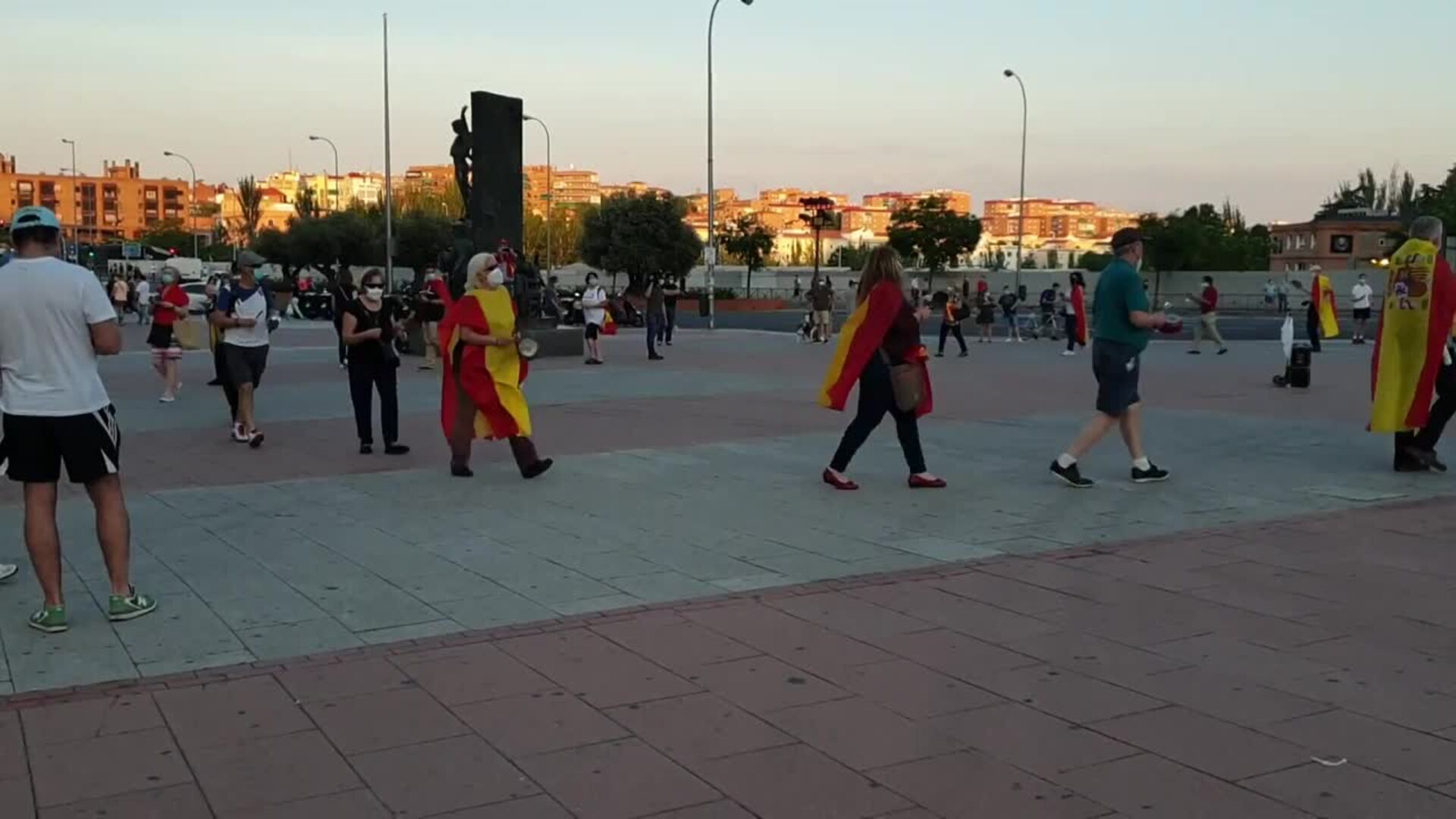 Protesta contra el Gobierno en la plaza de Ventas en Madrid