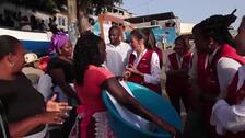 Porto Mosquito recibe a la reina Letizia con un batuk, danza típica de Cabo Verde (V)