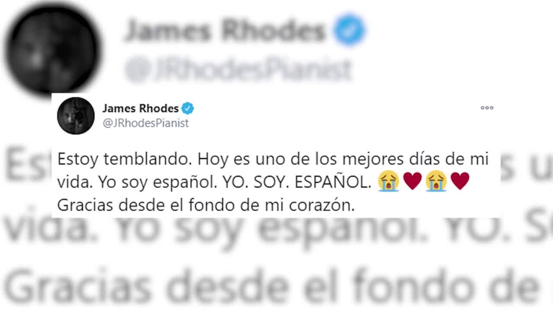 Polémica en redes sociales tras la concesión de la nacionalidad a James Rhodes