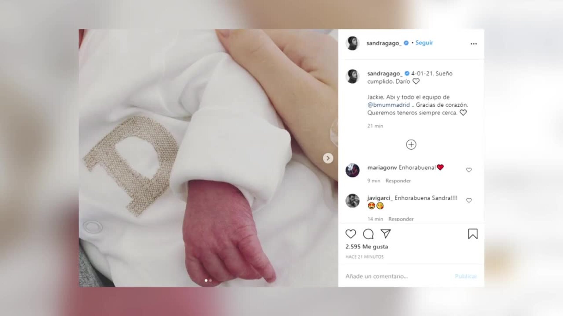 Sandra Gago y Feliciano López, padres de su primer hijo, Darío