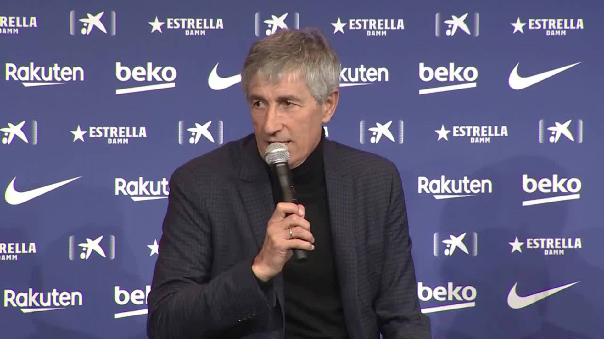 Quique Setién es presentado como nuevo entrenador del FC Barcelona