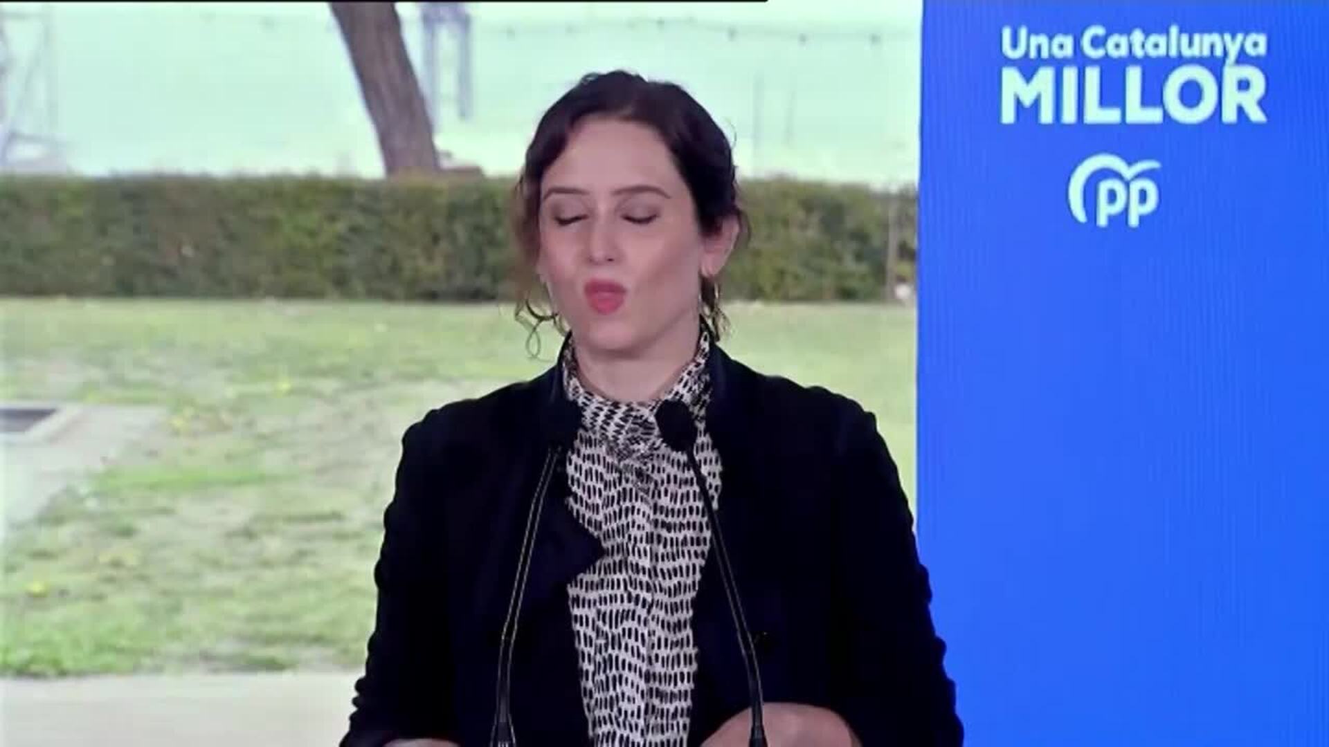 Ayuso equipara el socialismo al independentismo: &quot;Pretenden la sumisión&quot;