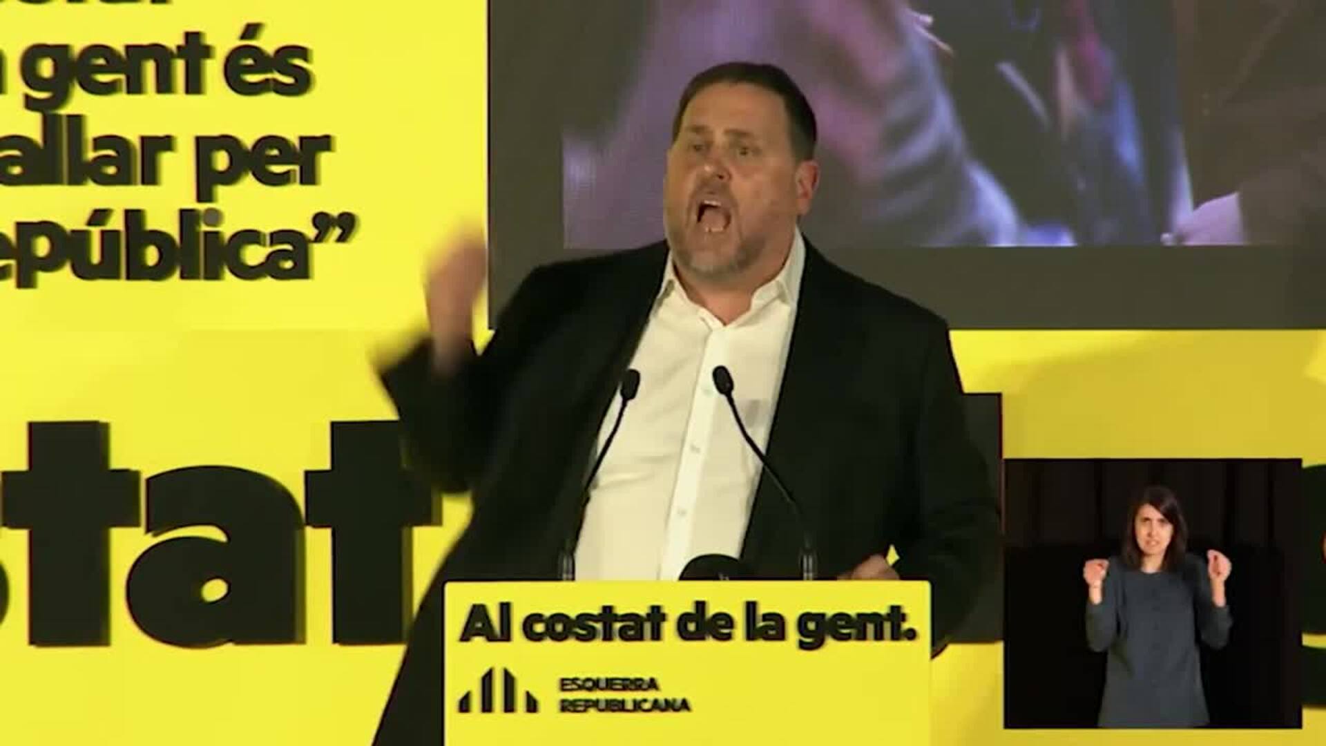 Junqueras pide no rendirse e ir a votar este 14 de febrero