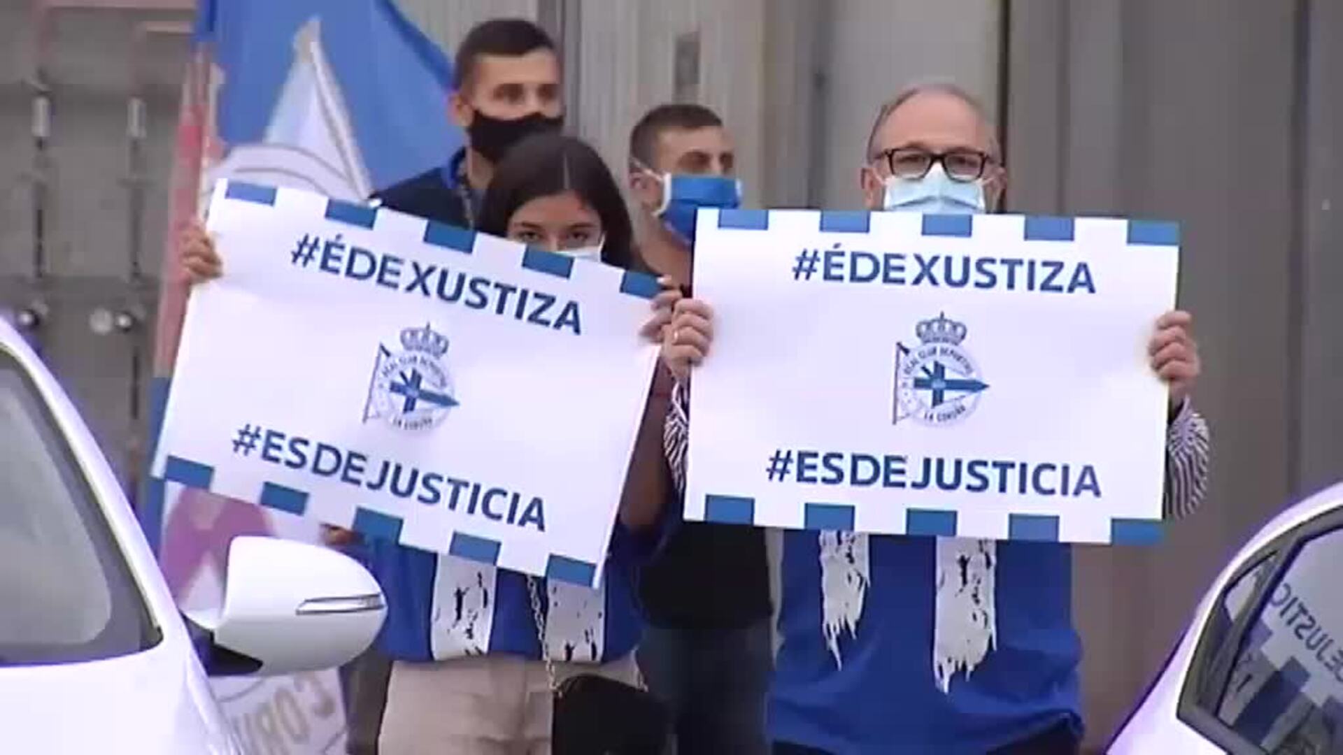 La afición del Deportivo de A Coruña se manifiesta para pedir justicia en el Caso Fuenlabrada