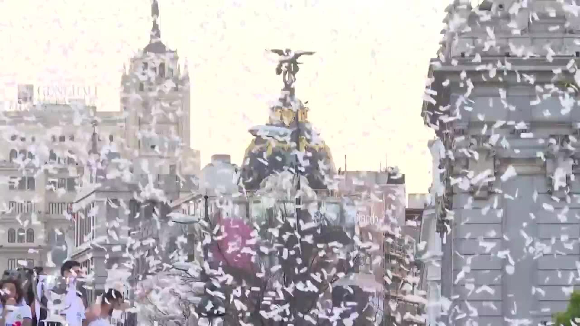 El Real Madrid celebra en Cibeles el nuevo titulo liguero