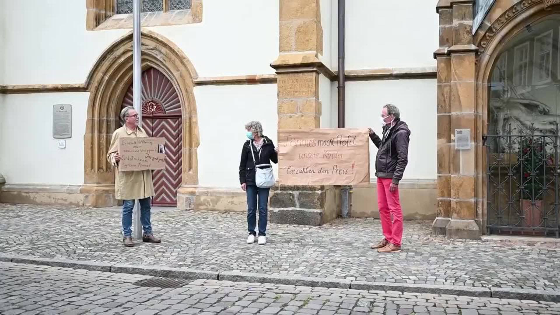 Manifestación por la situación en la planta de carne Tönnies