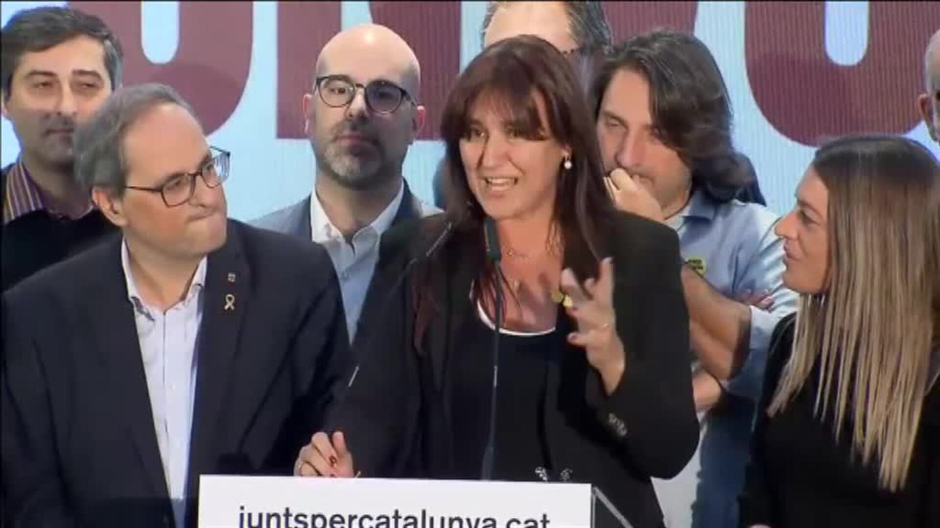 JxCat celebra el resultado electoral: &quot;Nuestra estratregia es la de la política y el crecimiento del independentismo&quot;