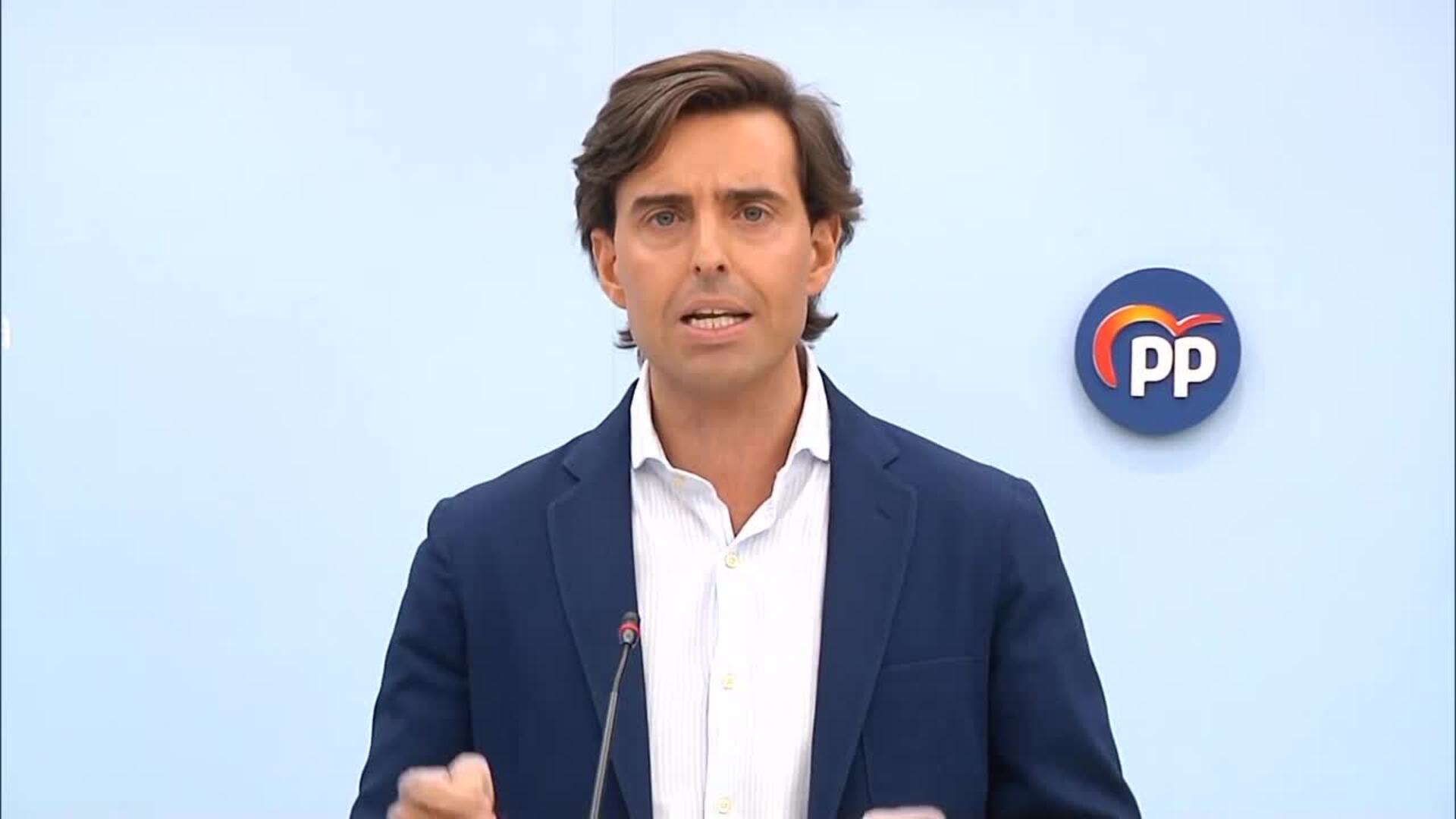 Montesinos (PP) insta a Sánchez a convocar elecciones