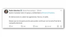 Sánchez traslada su apoyo a Pradales, candidato del PNV agredido con un espray pimienta