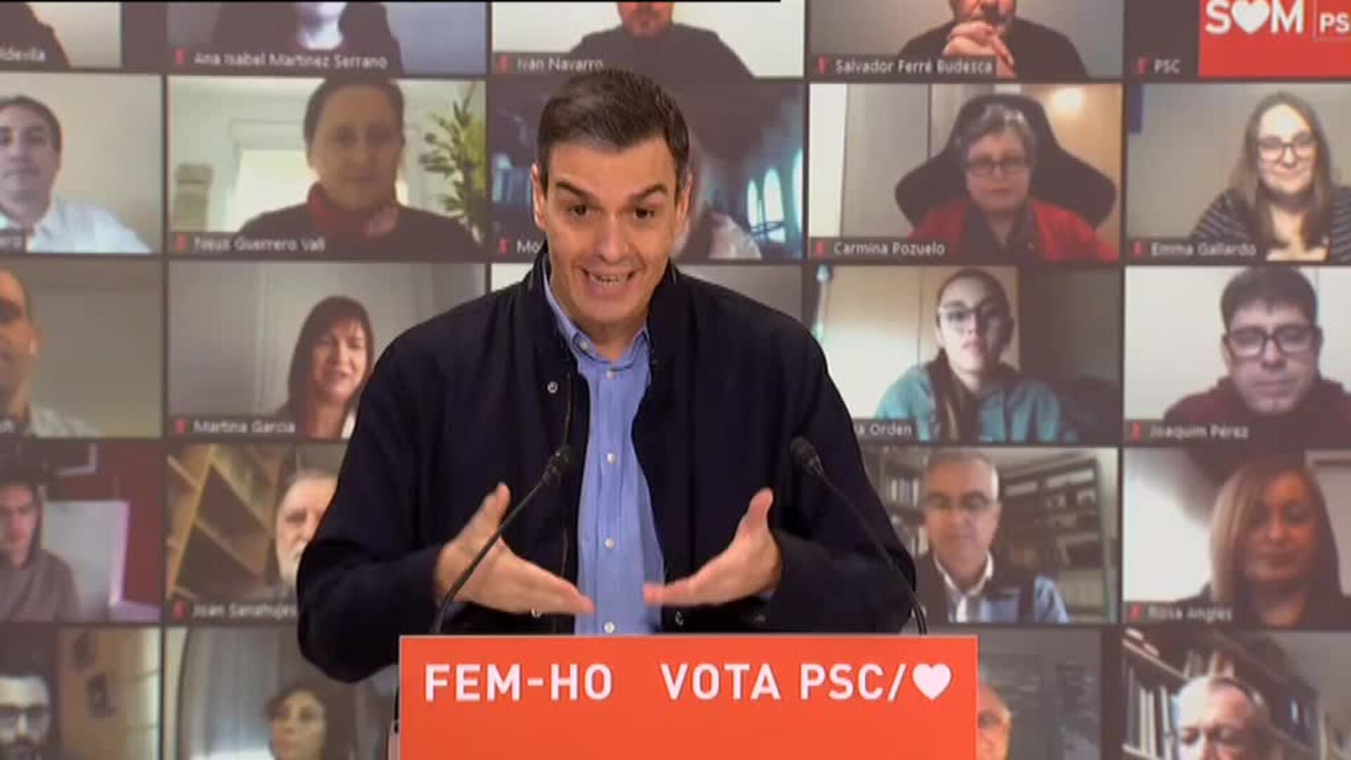 Sánchez: &quot;El voto por correo puede ser la palanca del cambio el próximo 14F&quot;