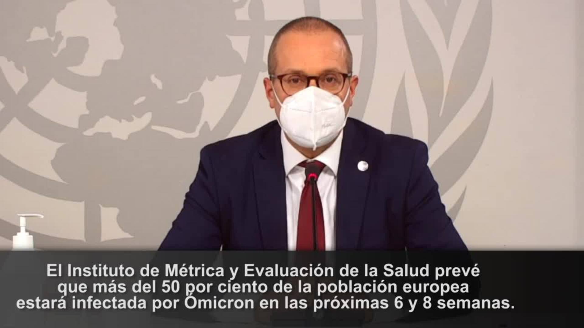 OMS prevé que el 50% de los europeos se contagiarán de Ómicron en las próximas semanas