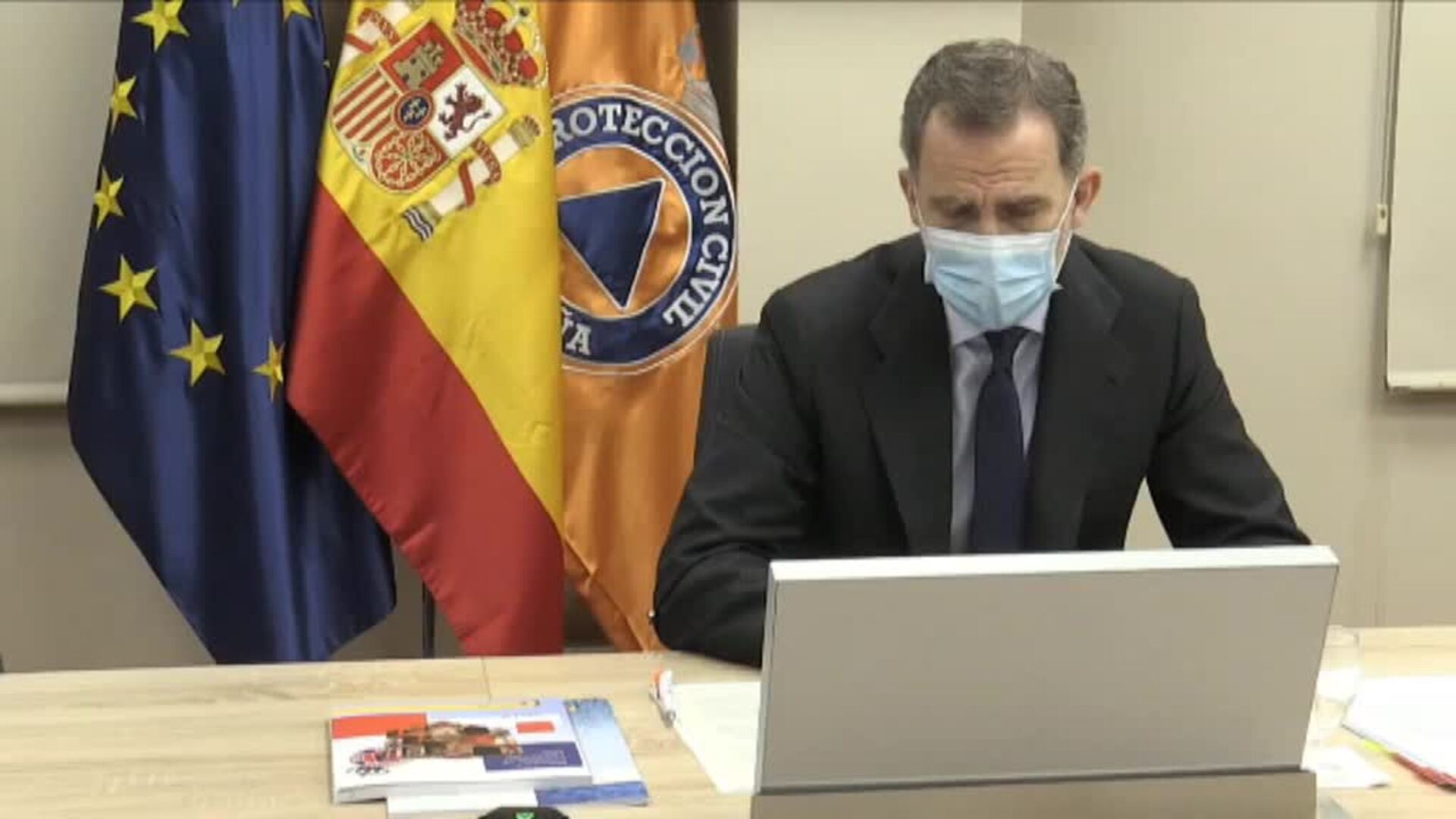 El Rey envía un mensaje de gratitud y reconocimiento al colectivo de Protección Civil