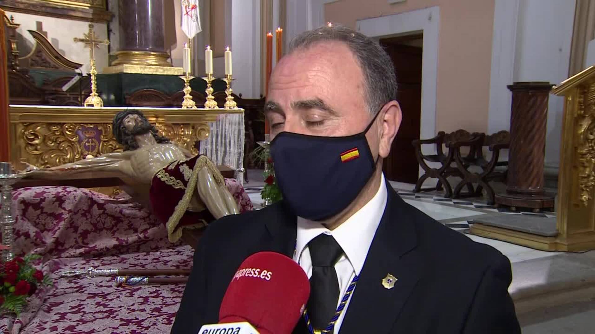 El Cristo de los Alabarderos ya está preparado para procesionar este Viernes Santo