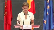 María Chivite colocará la bandera de España en el despacho presidencial