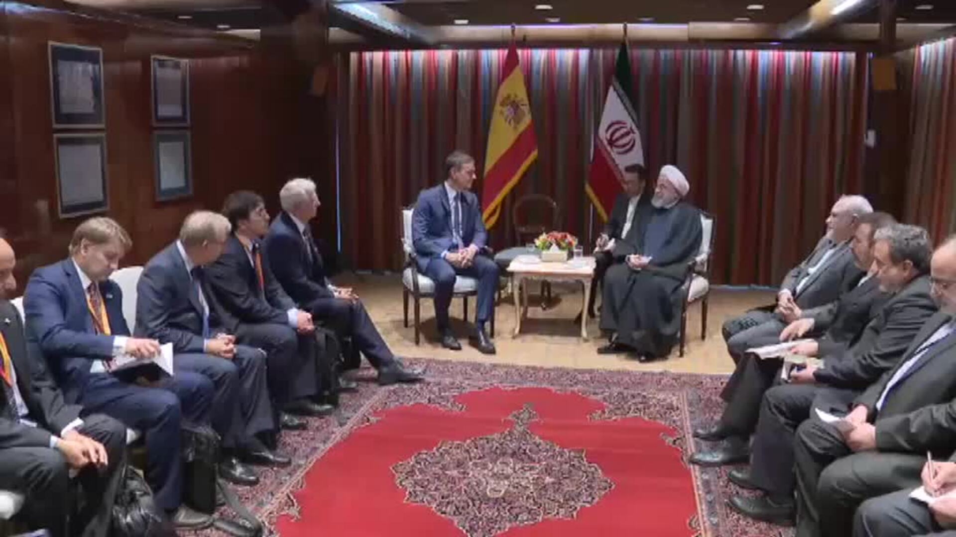 Sánchez se reúne en Naciones Unidas con el presidente de Irán, Hassan Rohani