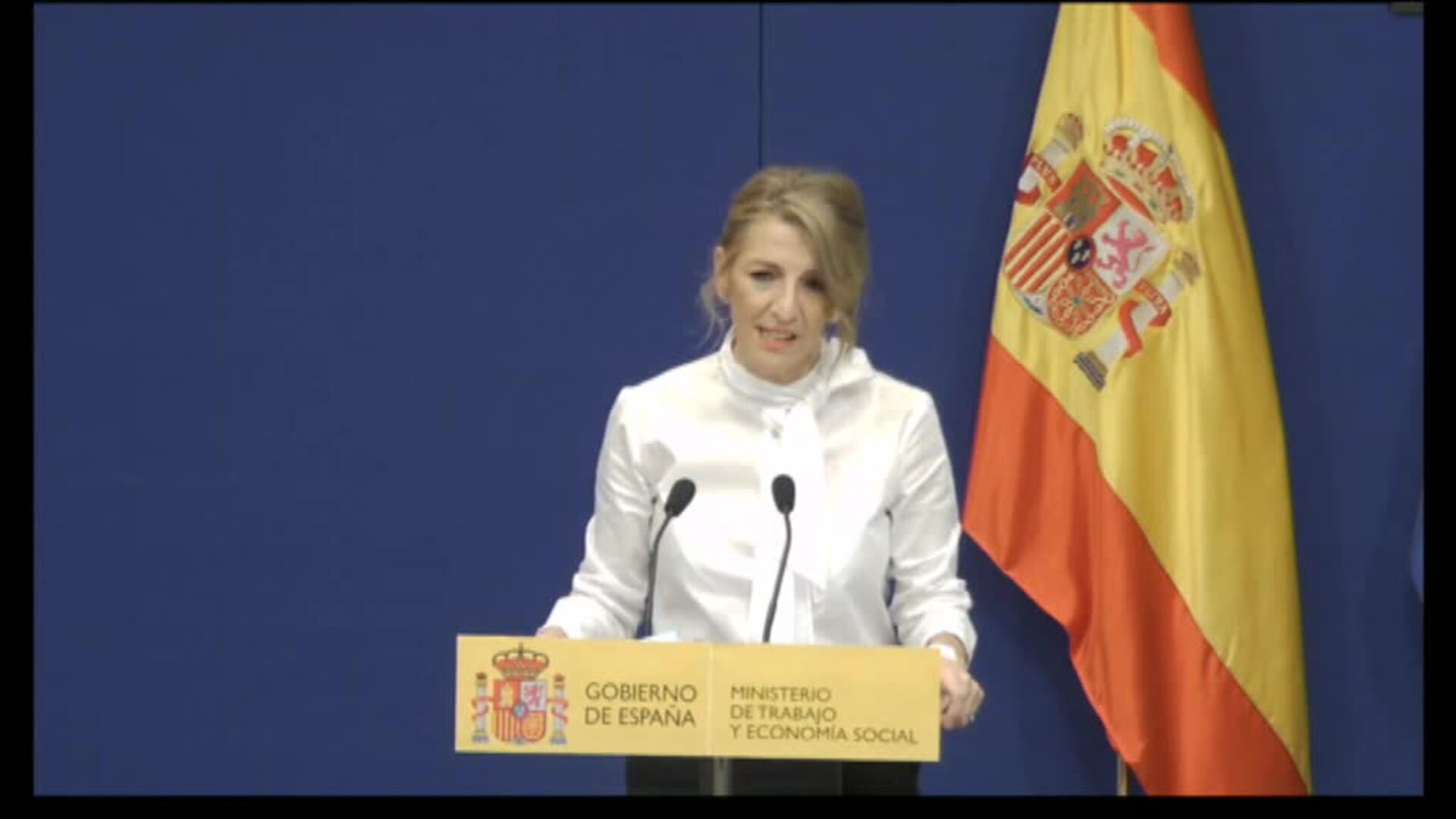 Yolanda Díaz: &quot;Los ERTE se prorrogan hasta el 31 de mayo&quot;