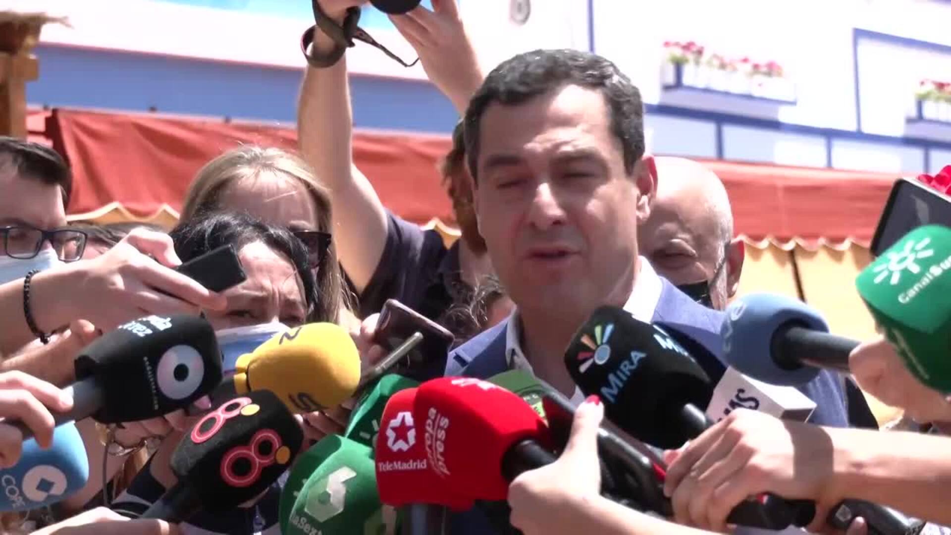 Juanma Moreno anima a visitar la Feria del Caballo de Jerez