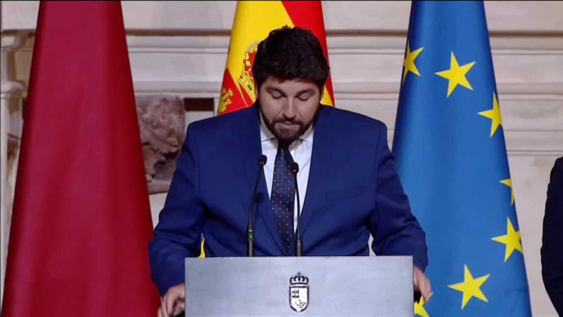 López Miras ofrece &quot;un gobierno sólido&quot; que garantice a Murcia un &quot;futuro de progreso, esperanza y concordia&quot;