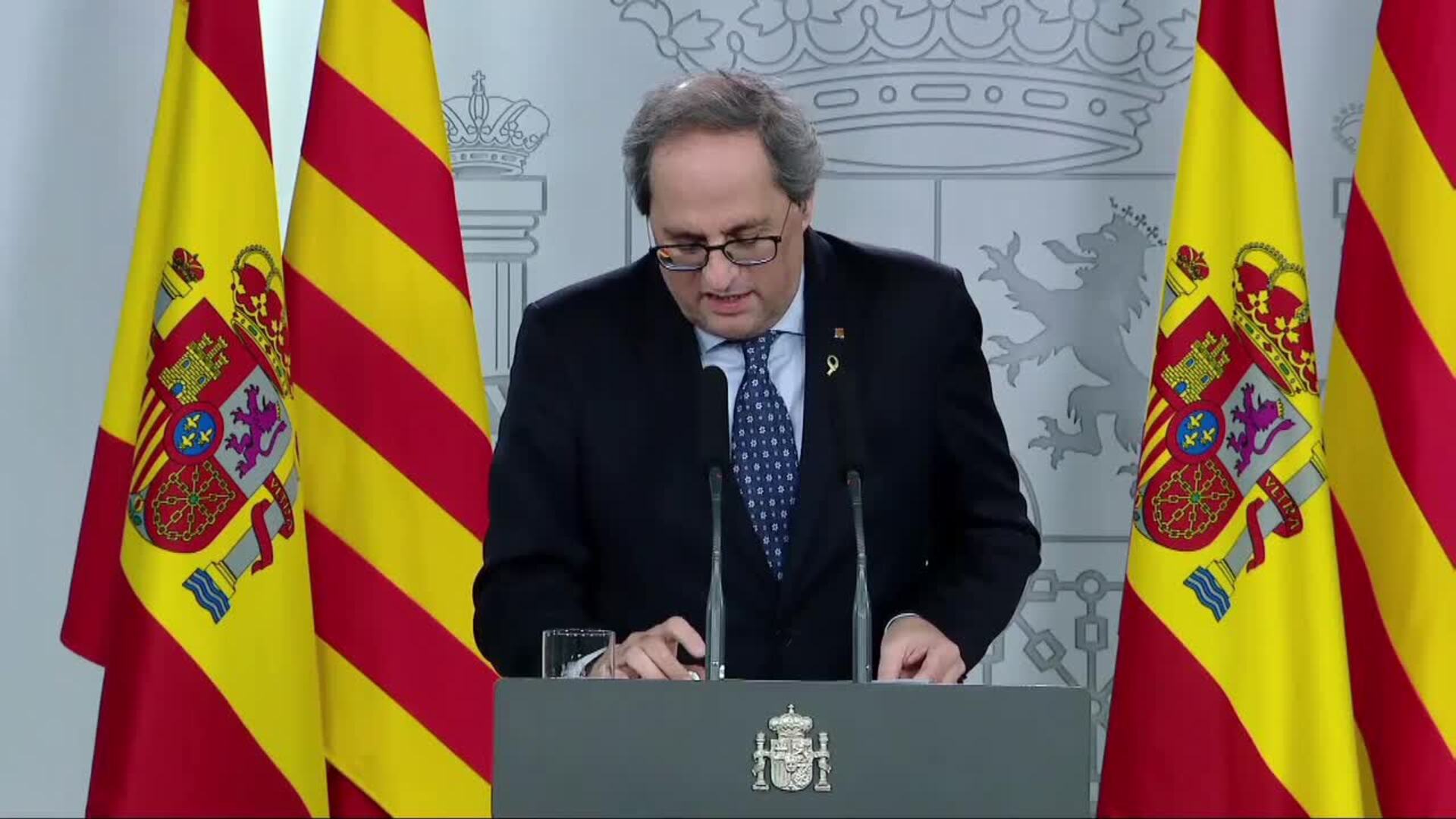 Torra dice que ha planteado autodeterminación y amnistía