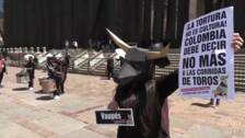 Protestan en Bogotá para pedir que se prohíban las corridas de toros en Colombia