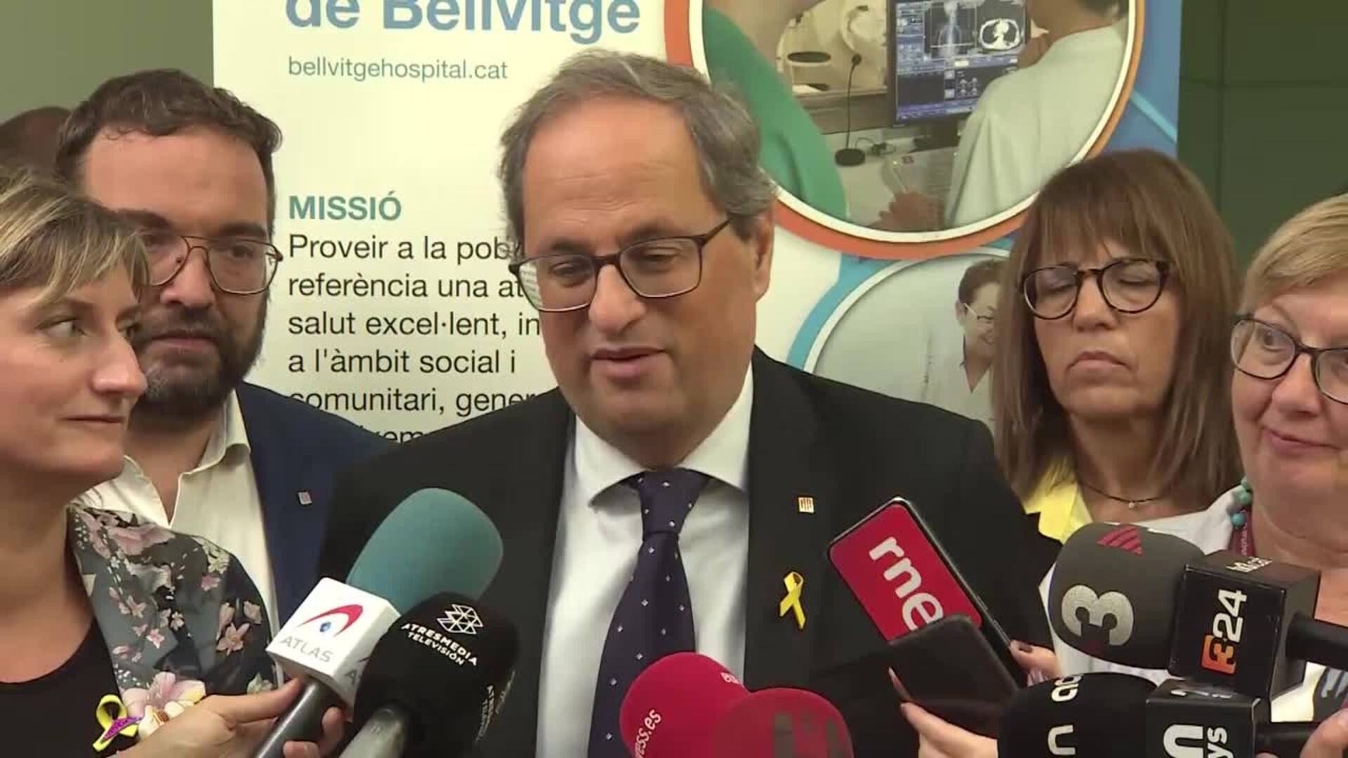 Torra critica la falta de inversión del Estado en la sanidad catalana