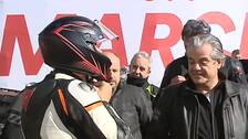 Albert Rivera, en moto de campaña en Valladolid