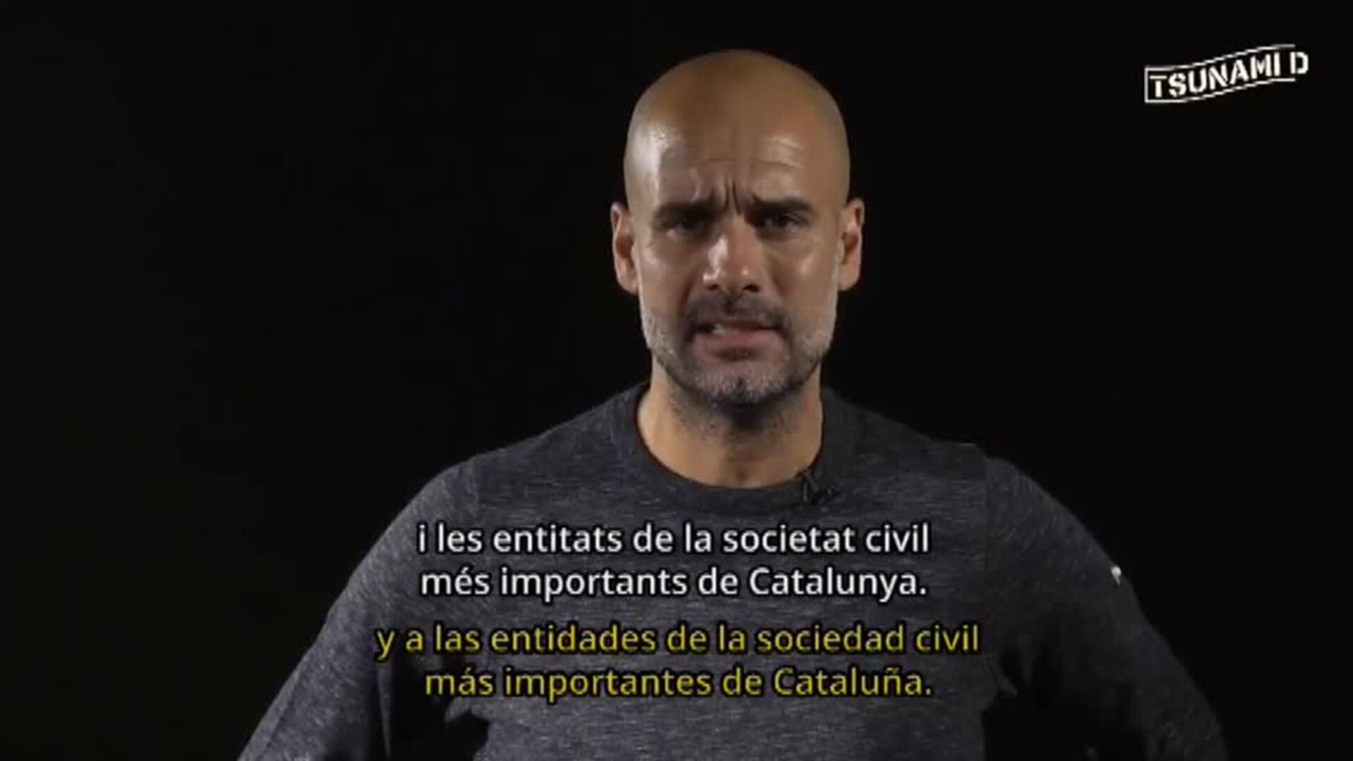 Pep Guardiola pone voz al comunicado de Tsunami Democràtic