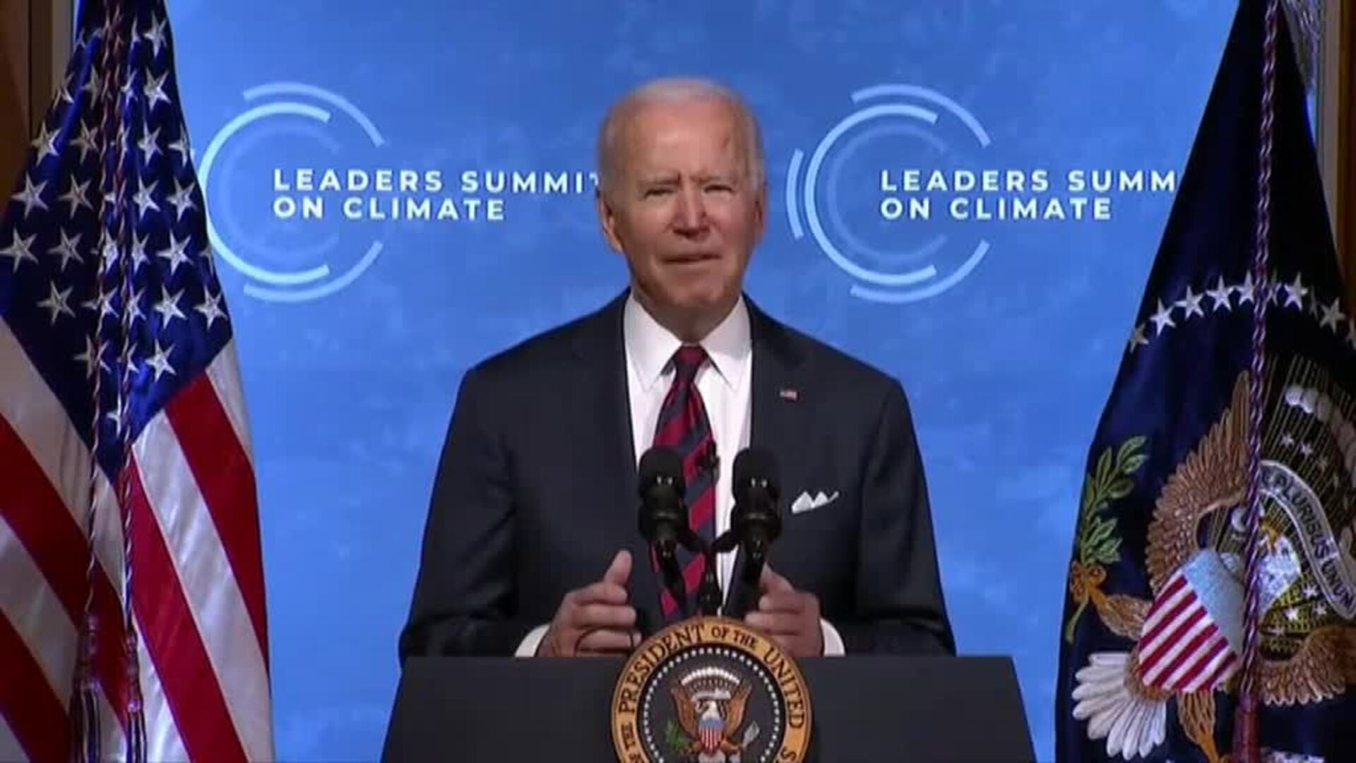 Biden: &quot;EEUU se pone en marcha para reducir nuestros gases de efecto invernadero a la mitad para finales de esta década&quot;