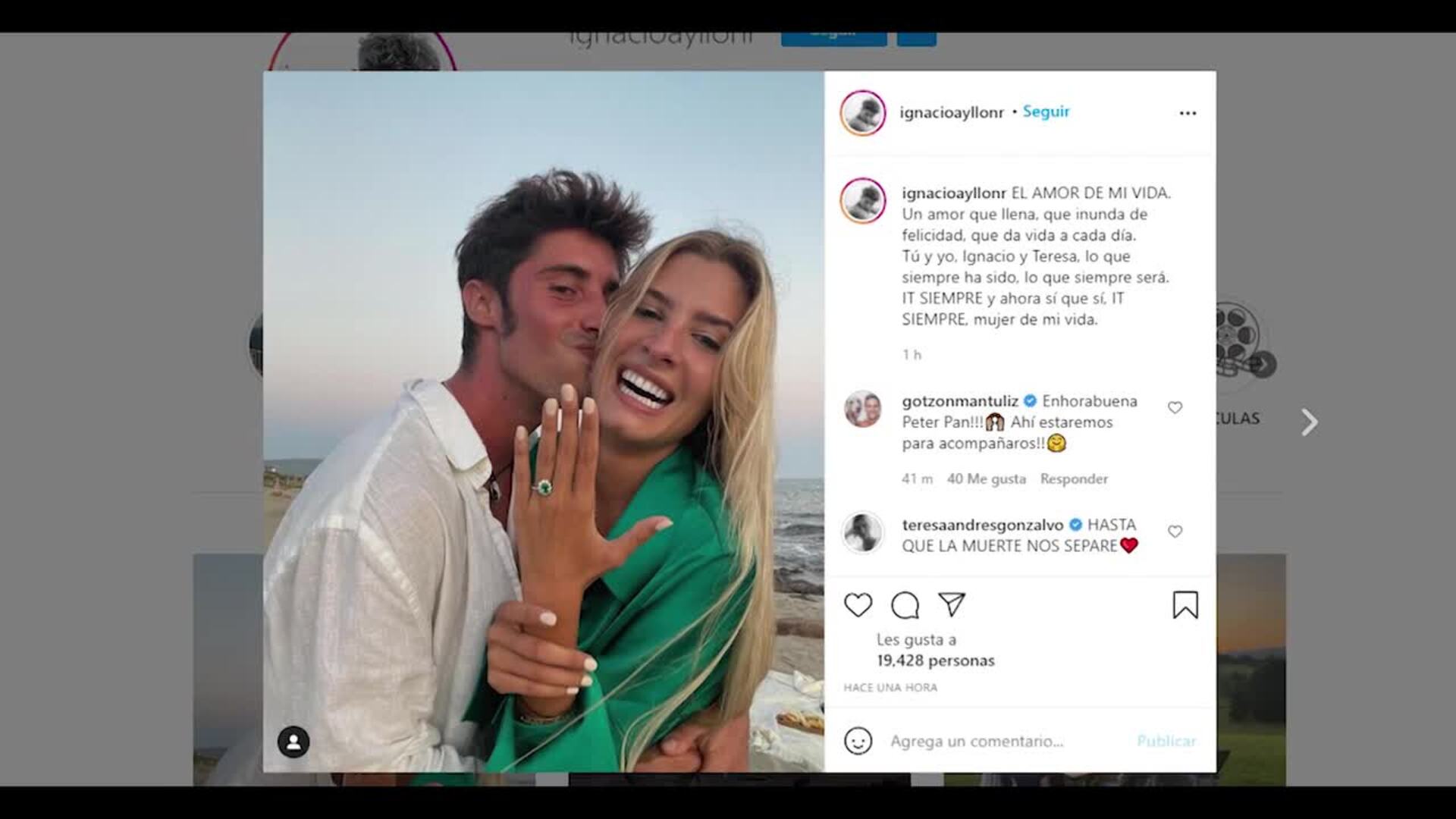 Teresa Andrés Gonzalvo e Ignacio Ayllón anuncian su compromiso