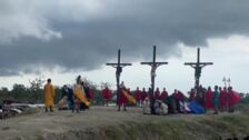 Filipinos representan en San Fernando la crucifixión de Jesucristo