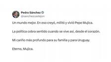 Sánchez recuerda a Pepe Mujica como un mandatario que creyó en "un mundo mejor"