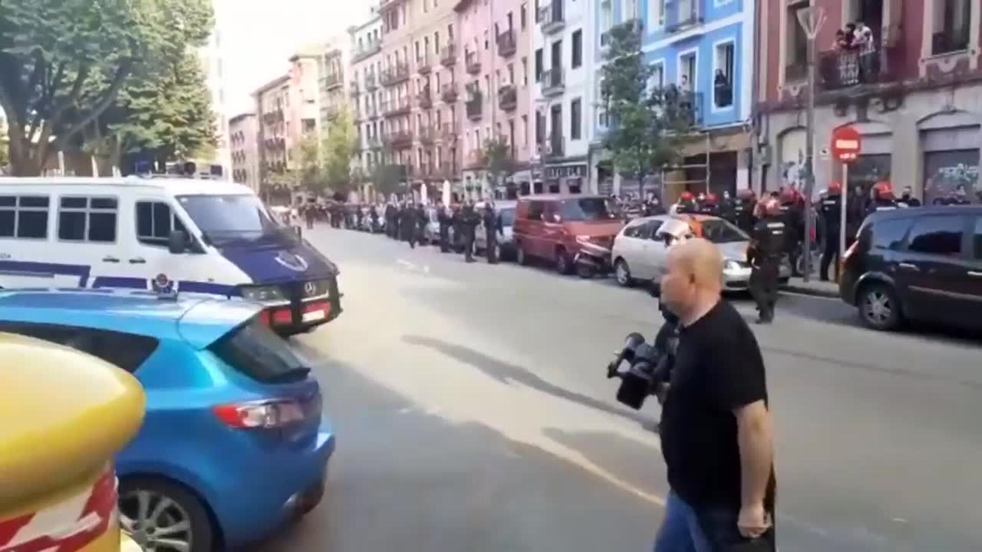 Colectivos antifascistas protestan en Bilbao antes de un acto de Vox