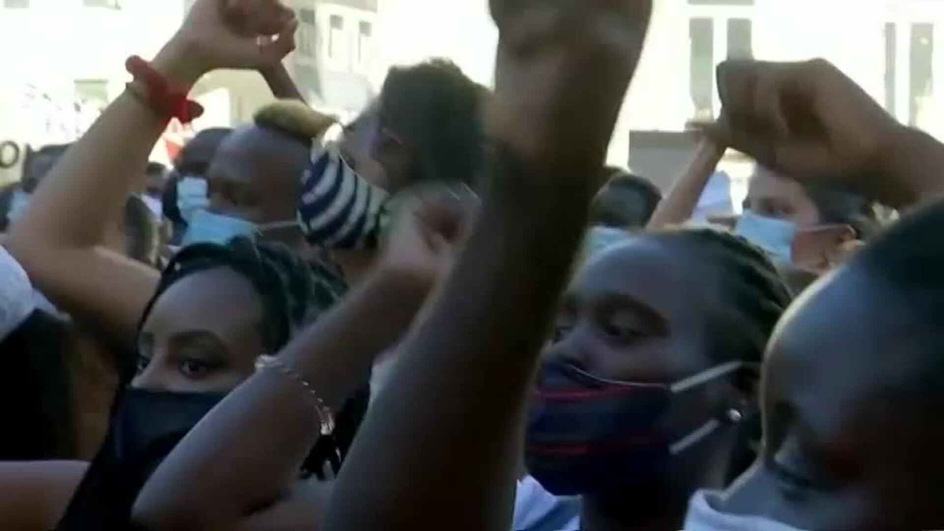 Protesta contra el racismo en Lisboa tras el asesinato de un actor negro en plena calle