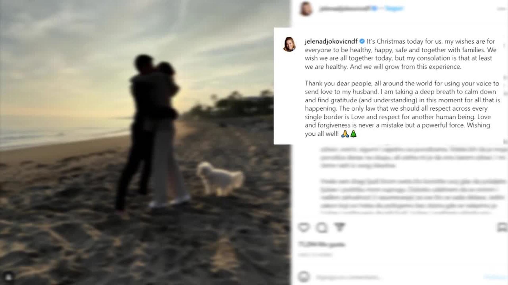 Jelena Djokovic muestra públicamente el amor y el apoyo a su marido