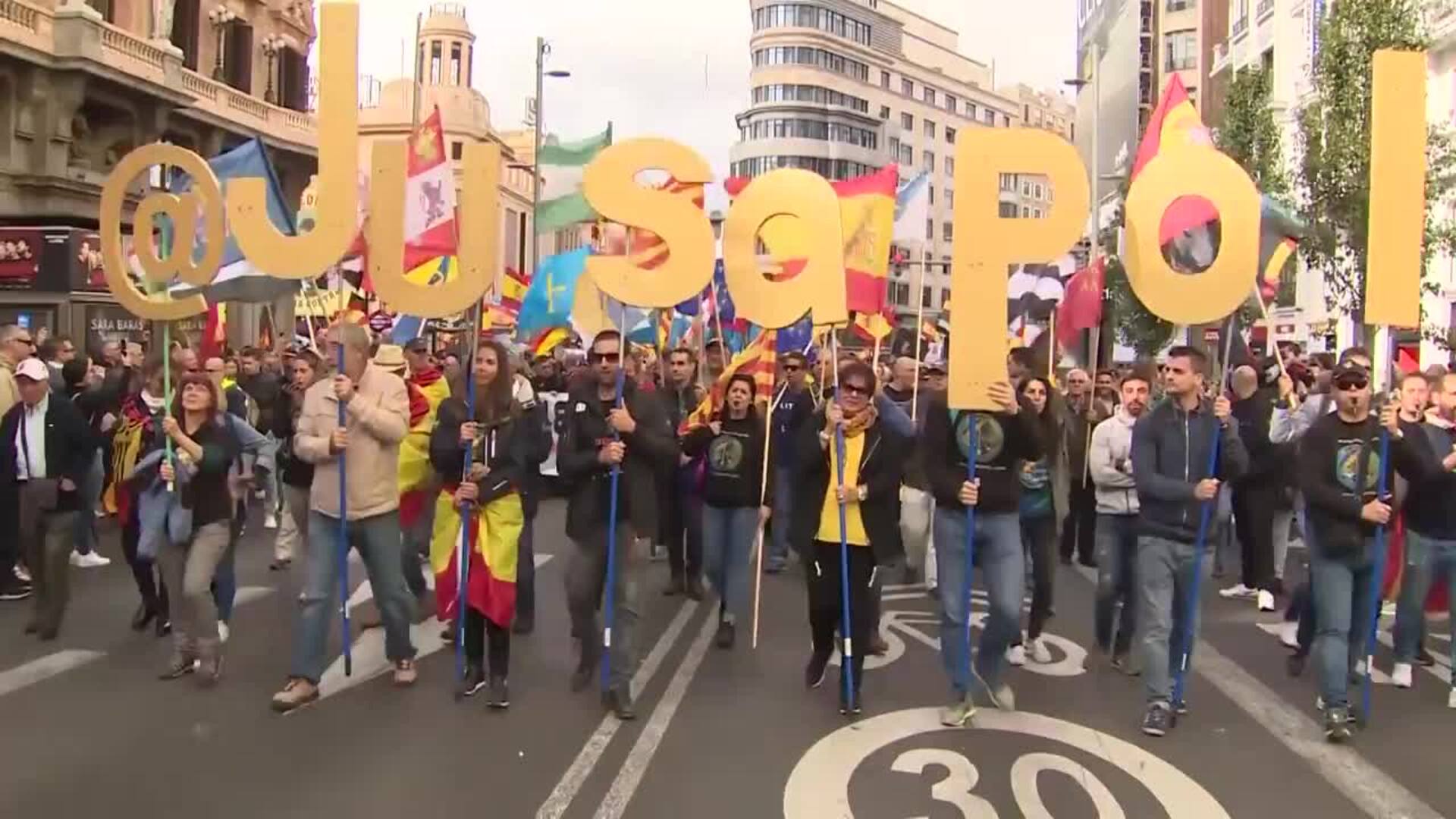 La situación en Cataluña marca la manifestación de Jusapol