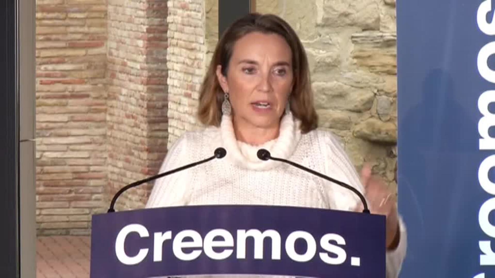 Cuca Gamarra asegura que los PGE impulsados por Sánchez &quot;son papel mojado&quot;