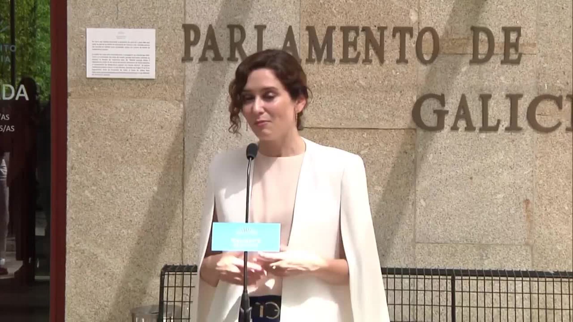 Ayuso define a Rueda como &quot;buena persona&quot; y desea que Feijóo llegue al Gobierno