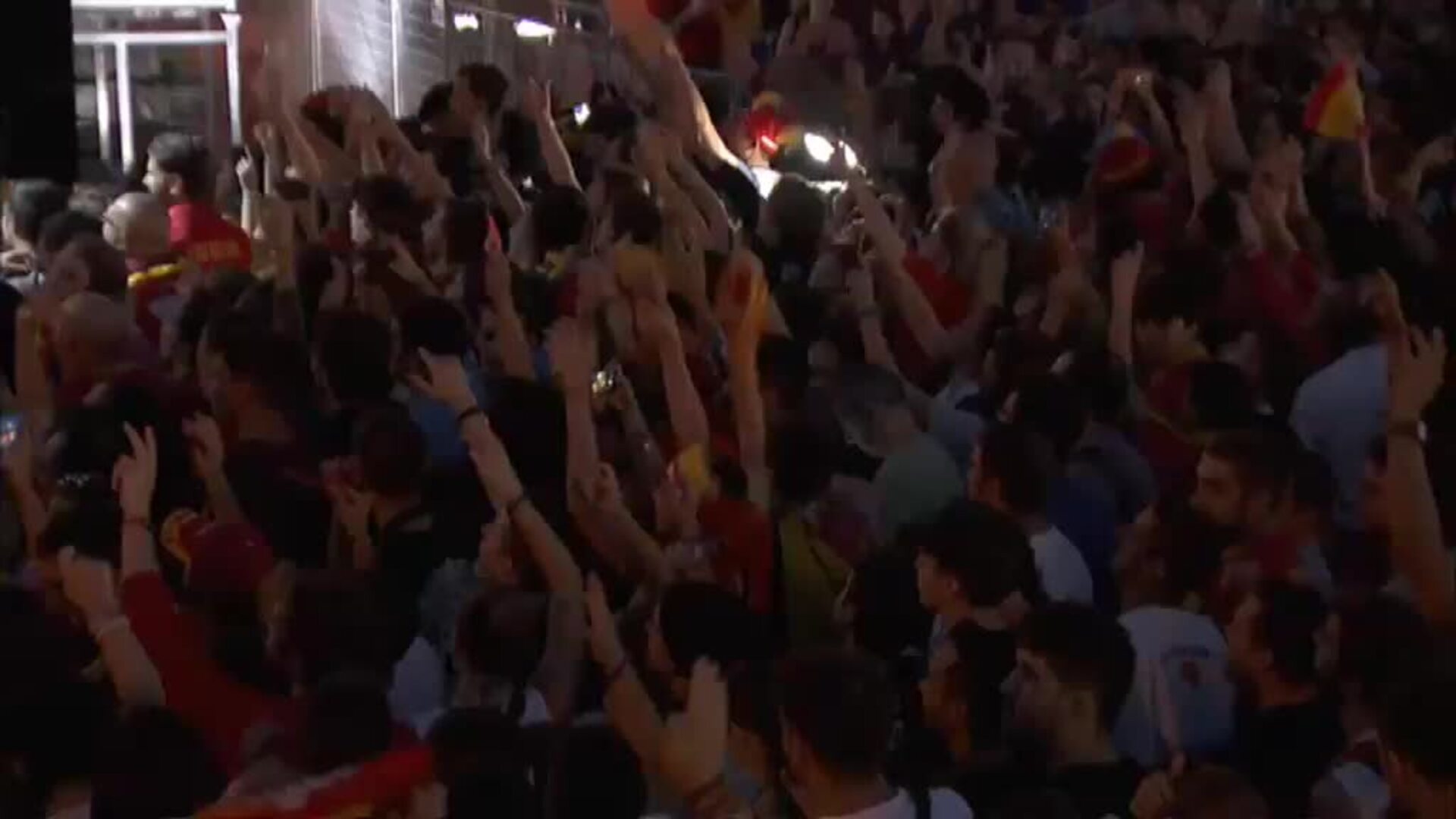 Fiesta en honor de los campeones del mundo en la madrileña Plaza de Colón